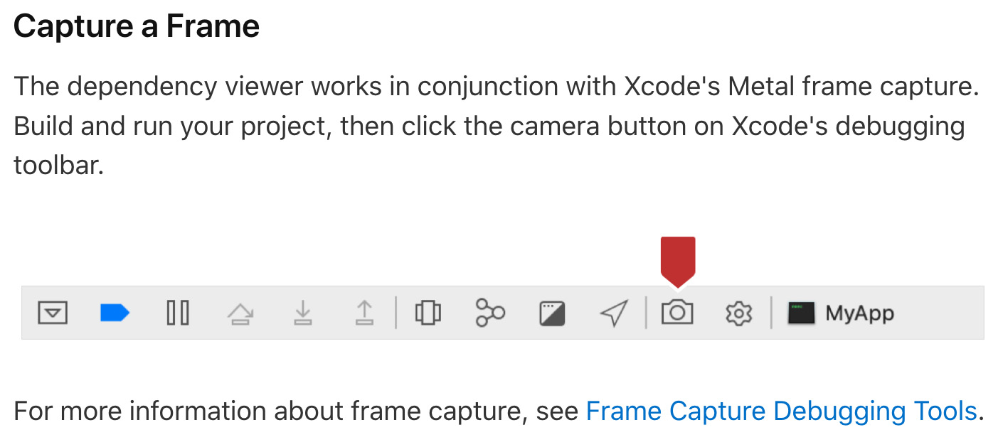 GPU Frame Capture Button in Xcode